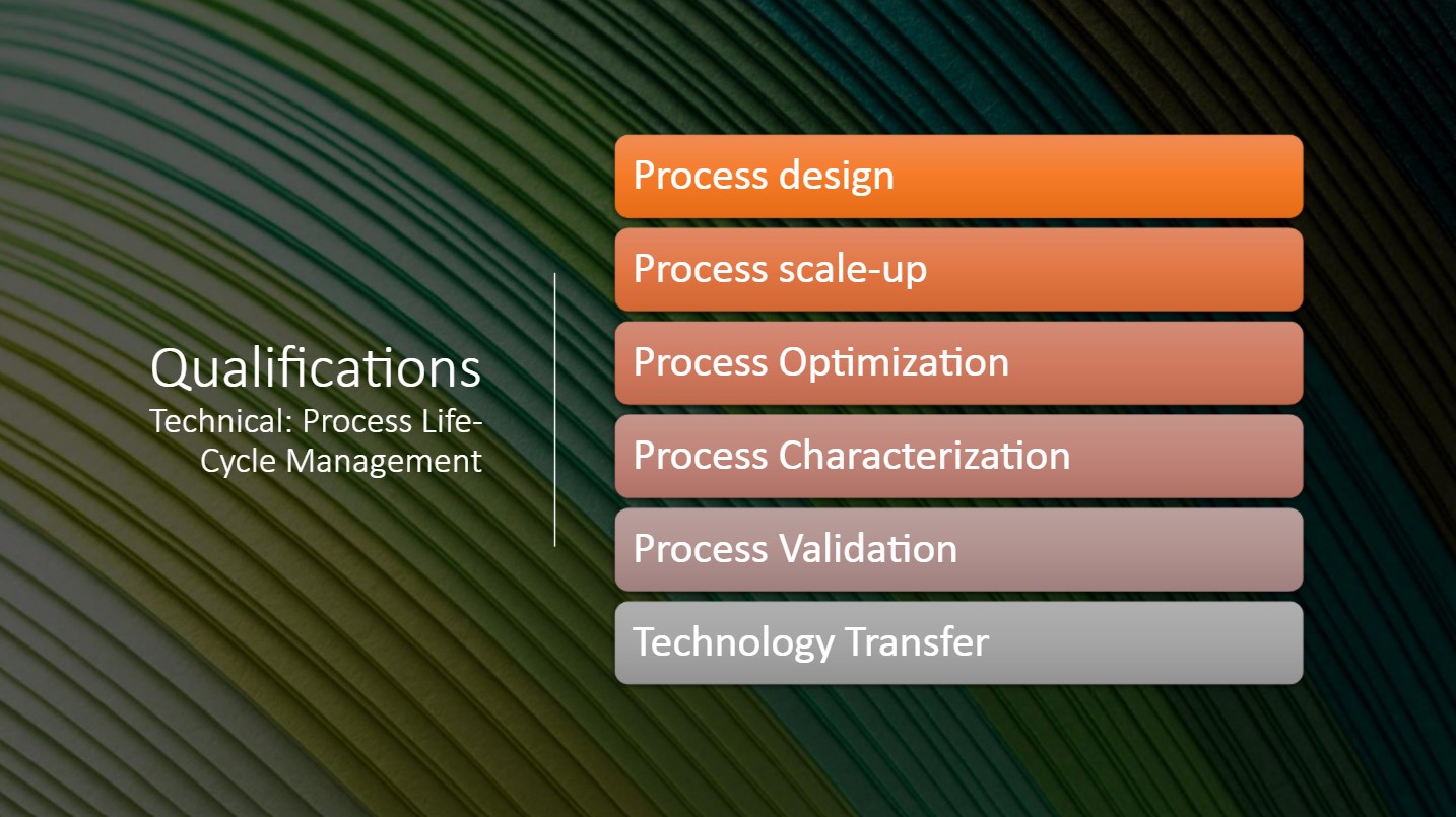 Qualifications Technical: Process Life-Cycle Management