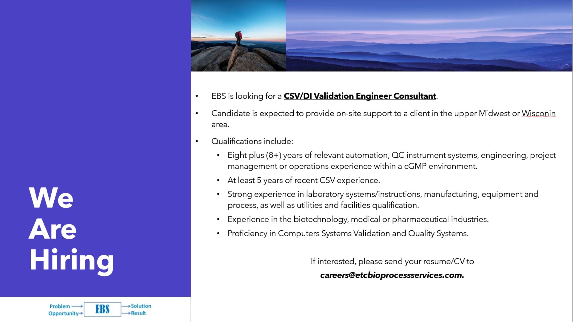 CSV/DI Validation Engineer Consultant